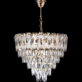 LED csillár láncon 9xE27/60W/230V + 6xLED/6W átm. 50 cm arany
