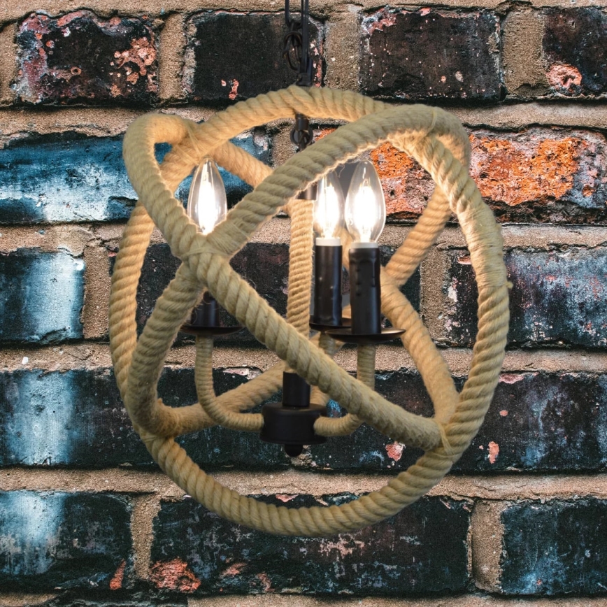 LED Csillár láncon ROPE GLOBO 3xE14/4,3W/230V