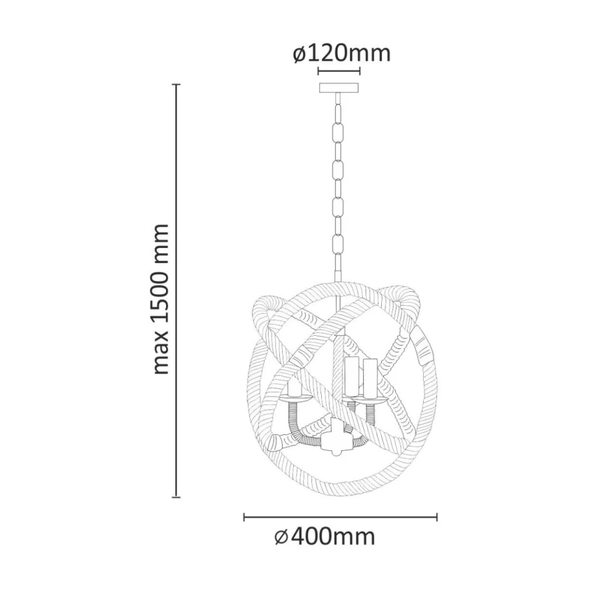 LED Csillár láncon ROPE GLOBO 3xE14/4,3W/230V