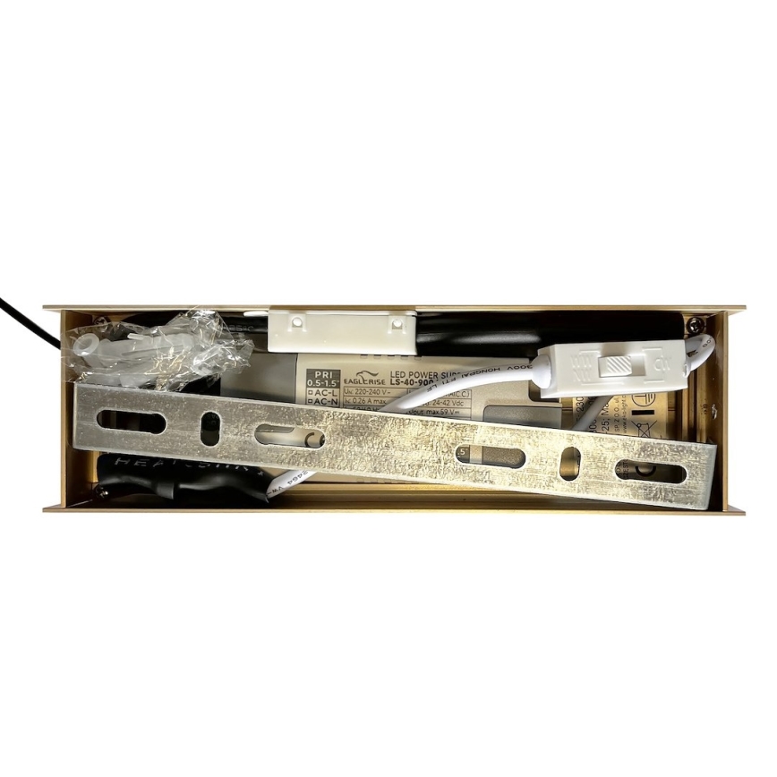 LED csillár LINEA, kábellel függesztett, 36W/230V, 3000/4000/5700K, CRI 90, arany