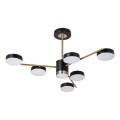 LED csillár rúdon 6xLED/7W/230V + LED/6W 3000-6000K átmérő 69 cm arany/fekete