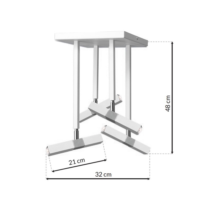 LED Csillár rúdon CASTRO 4xG9/7W/230V