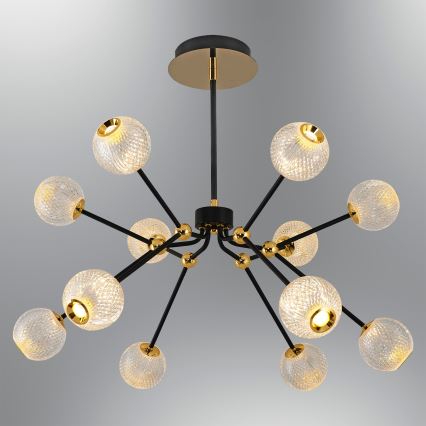 LED csillár rúdon GELA 12xLED/5W/230V 3000K fekete/arany