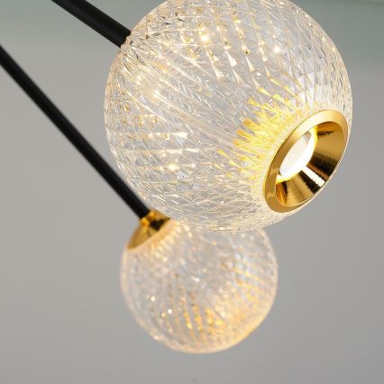 LED csillár rúdon GELA 12xLED/5W/230V 3000K fekete/arany