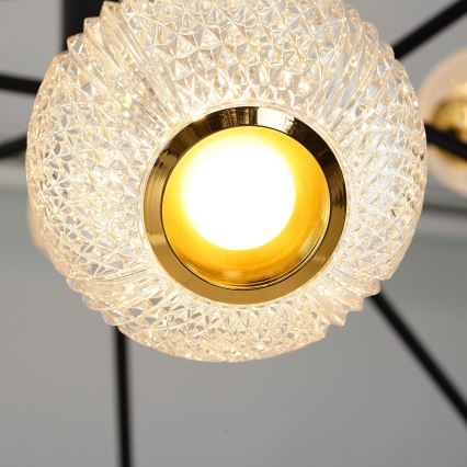 LED csillár rúdon GELA 12xLED/5W/230V 3000K fekete/arany