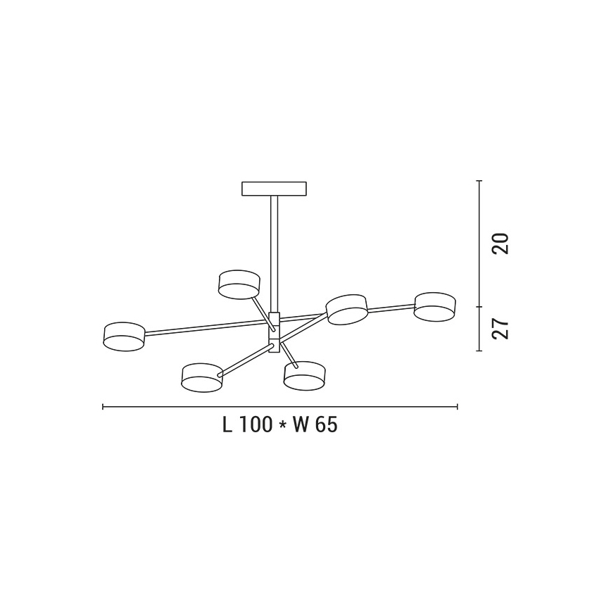 LED Csillár rúdon LED/30W/230V 3000K arany