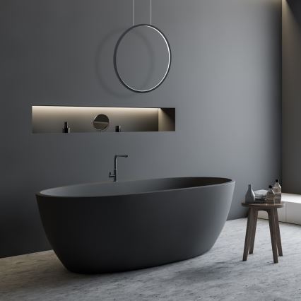 LED csillár kábelre SATURNO LED/28W/230V átm. 50 cm IP44 antracit