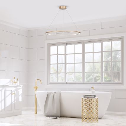 LED csillár kábelre SATURNO LED/57W/230V átm. 100 cm IP44 arany