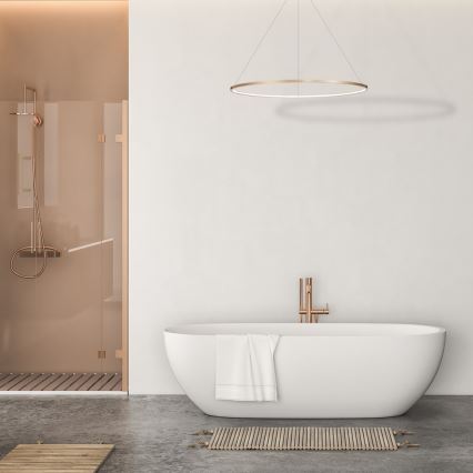 LED csillár kábelre SATURNO LED/65W/230V átm. 120 cm IP44 arany