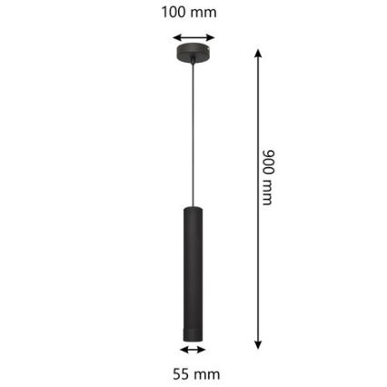 LED csillár kábelre TUBA 1xGU10/4,8W/230V fekete