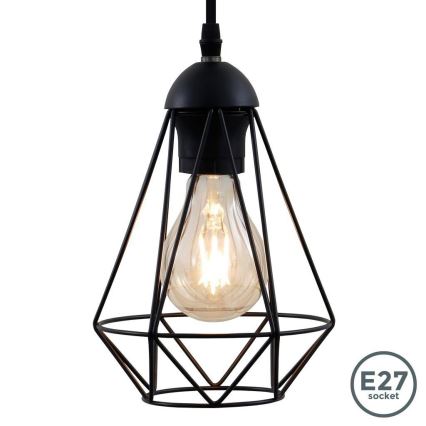 LED csillár zsinóron 1xE27/6,5W/230V 2500K fekete