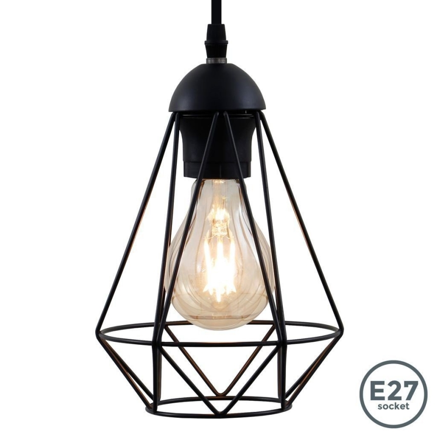 LED csillár zsinóron 1xE27/6,5W/230V 2500K fekete