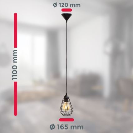 LED csillár zsinóron 1xE27/6,5W/230V 2500K fekete