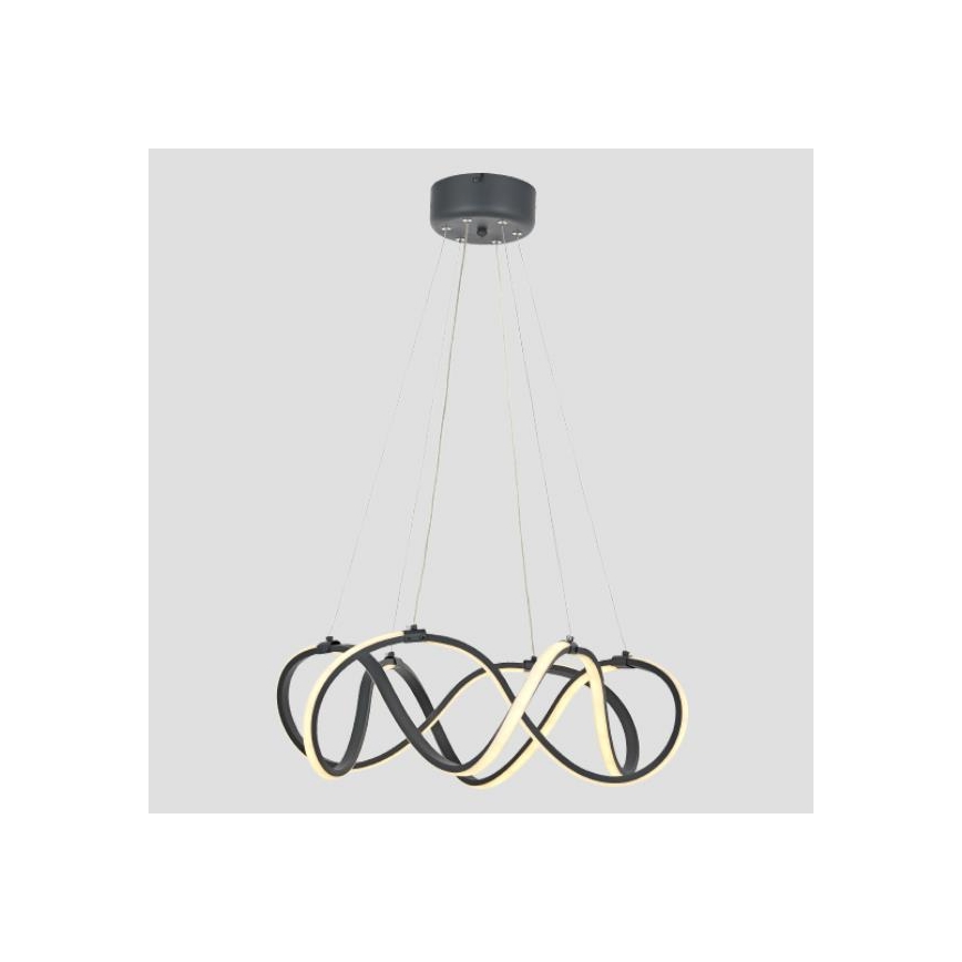 LED Csillár zsinóron 2xLED/27W/230V 3000/4000/6000K fekete