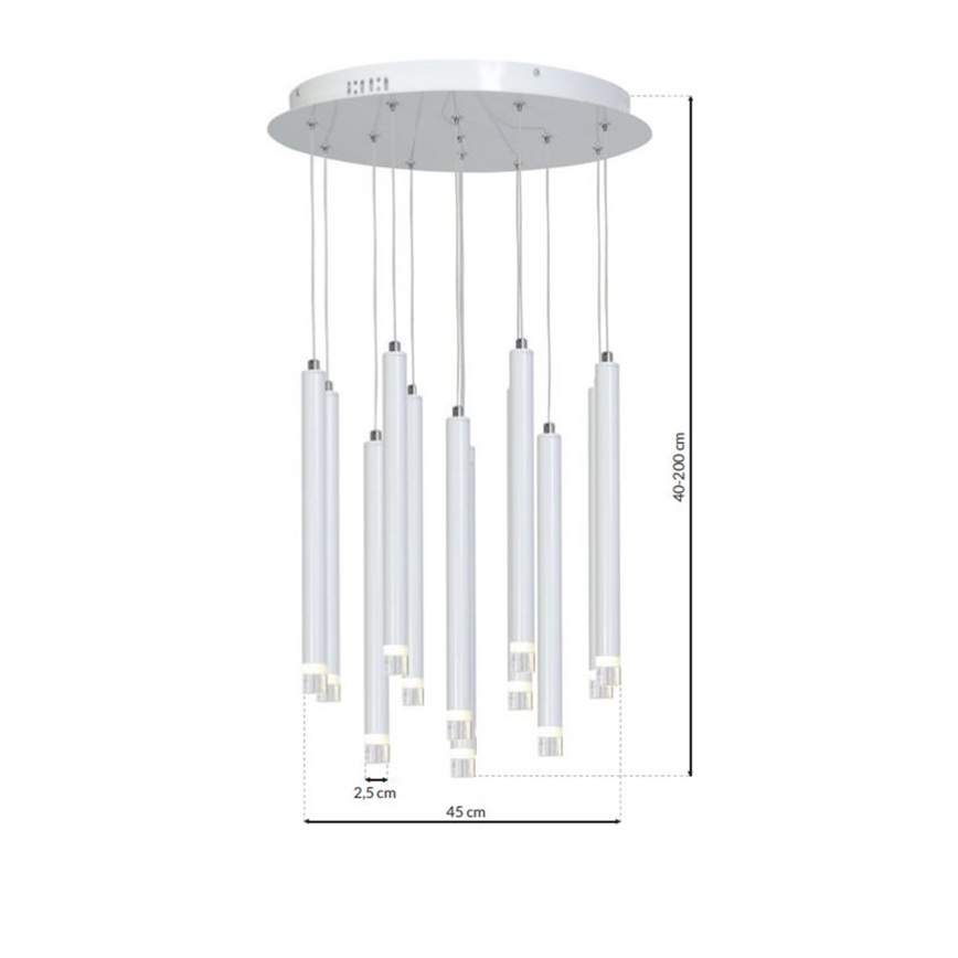 LED Csillár zsinóron ALBA 12xLED/1W/230V fehér