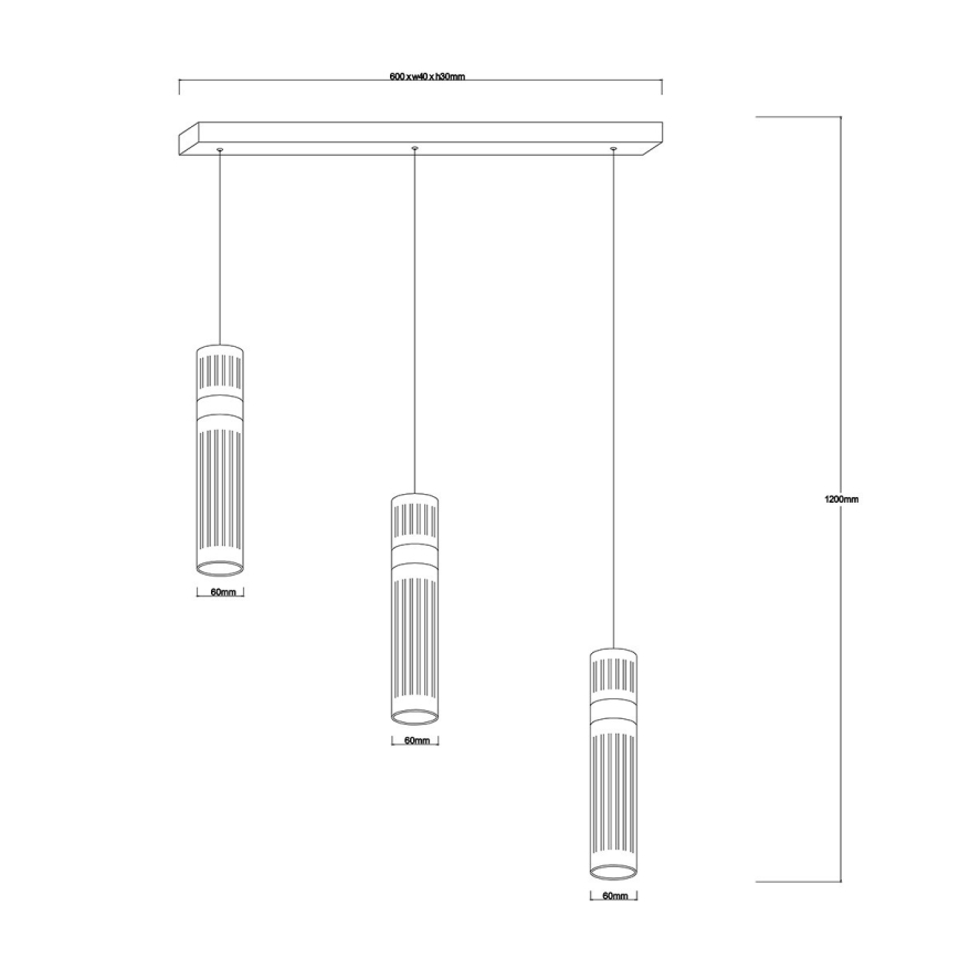 LED csillár zsinóron AMBIENTE 3xLED/6W/230V 3000/4000/6000K fényes króm