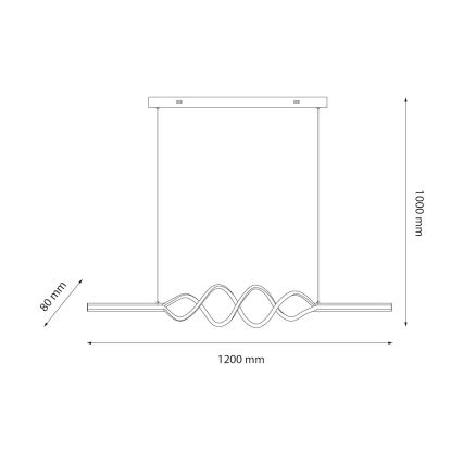 LED Csillár zsinóron ANCONA LED/36W/230V fekete
