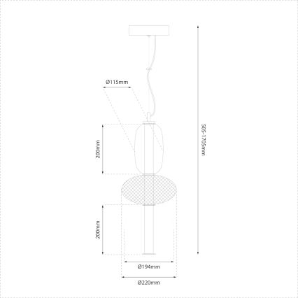 LED Csillár zsinóron ARAME LED/23W/230V átm. 22 cm fekete