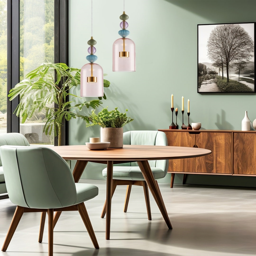 LED Csillár zsinóron ARTE LED/12W/230V átm. 16 cm réz