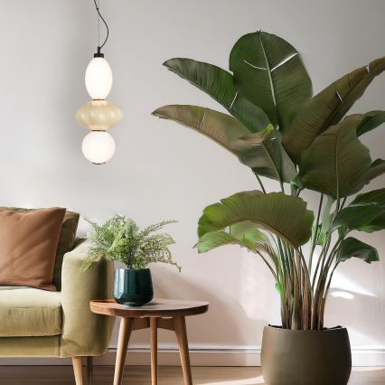 LED Csillár zsinóron ASCOLI LED/18W/230V átm. 20 cm bézs