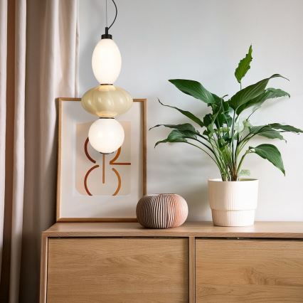 LED Csillár zsinóron ASCOLI LED/18W/230V átm. 20 cm bézs