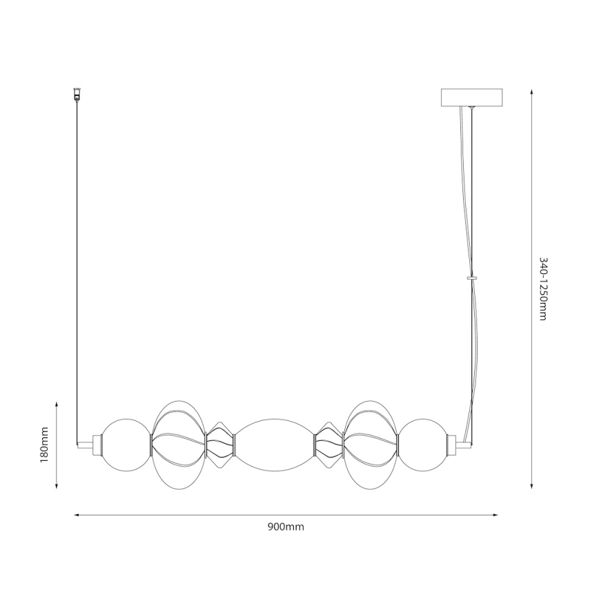 LED Csillár zsinóron ASCOLI LED/24W/230V színes