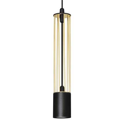 LED Csillár zsinóron BARS 2xGU10/4,8W/230V fekete/arany