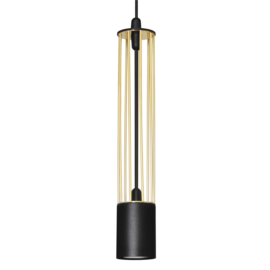 LED Csillár zsinóron BARS 2xGU10/4,8W/230V fekete/arany