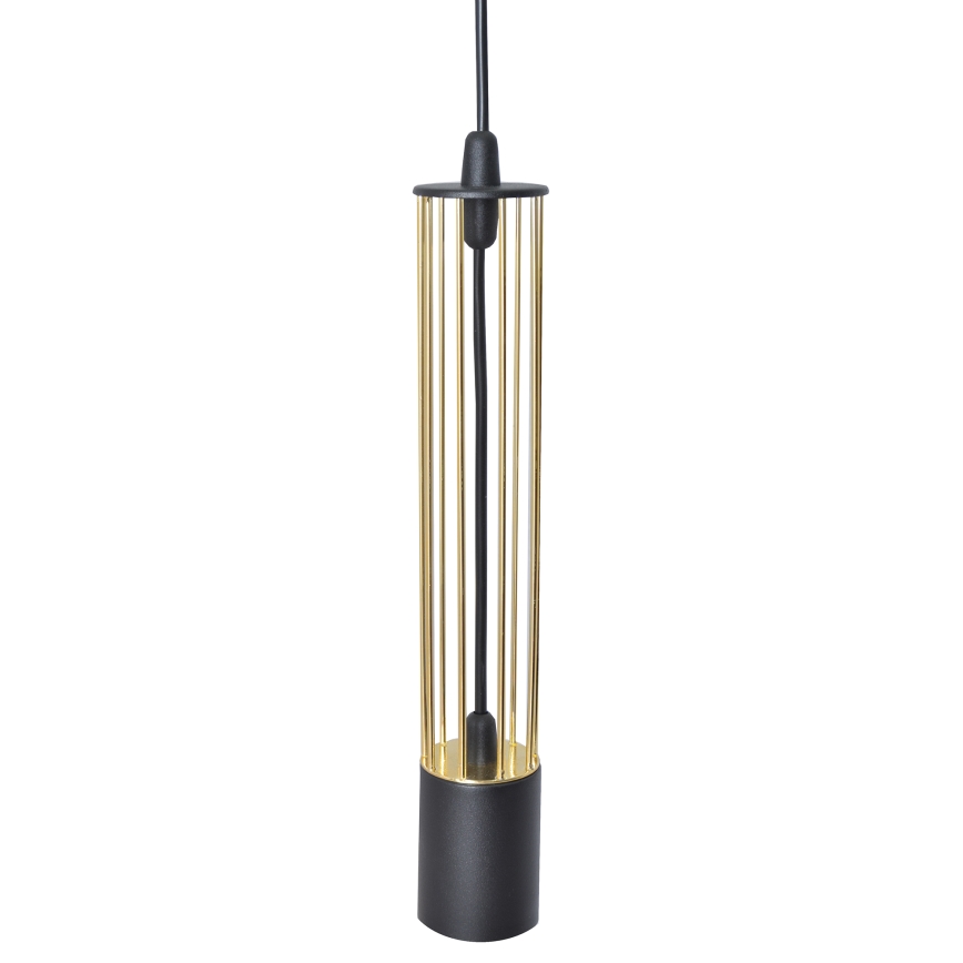 LED Csillár zsinóron BARS 2xGU10/4,8W/230V fekete/arany