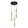 LED Csillár zsinóron BARS 3xGU10/4,8W/230V arany/fekete