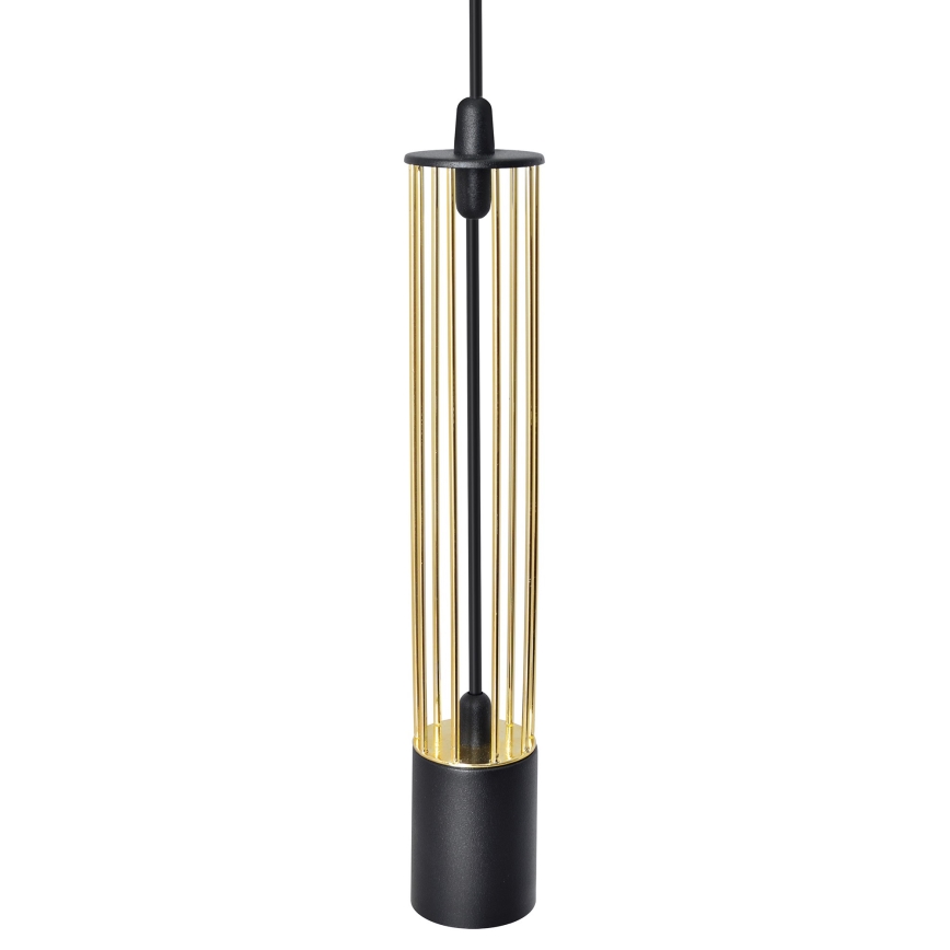 LED Csillár zsinóron BARS 3xGU10/4,8W/230V fekete/arany