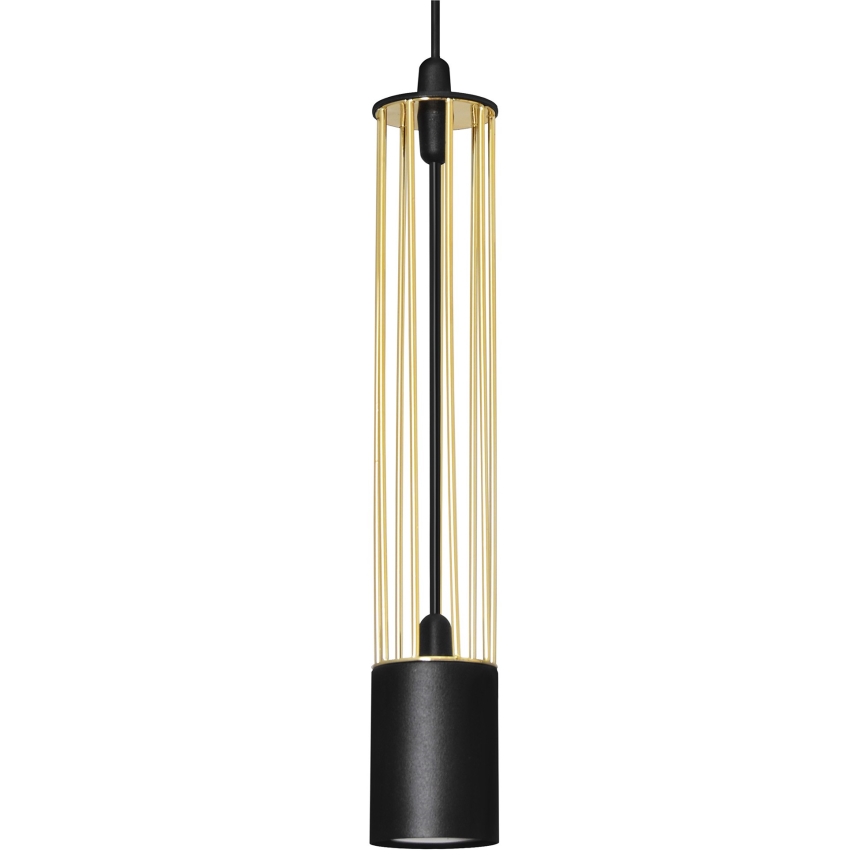 LED Csillár zsinóron BARS 3xGU10/4,8W/230V fekete/arany