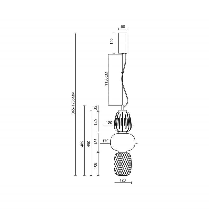 LED Csillár zsinóron CARO LED/28W/230V arany