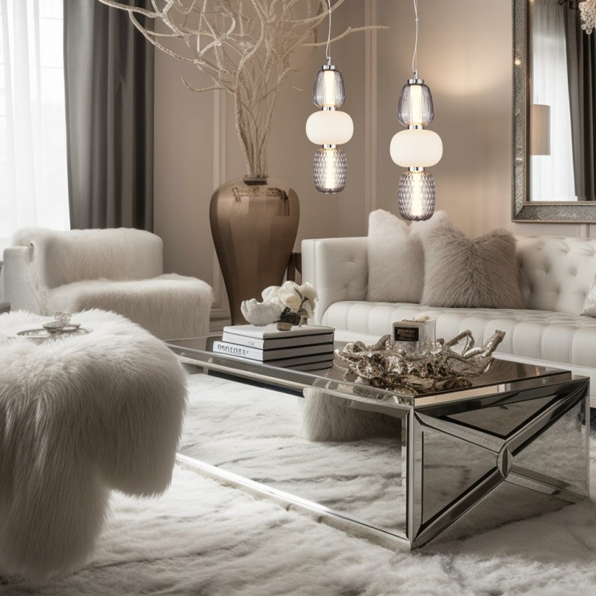 LED Csillár zsinóron CARO LED/28W/230V fényezett króm