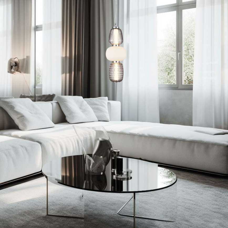 LED Csillár zsinóron CARO LED/28W/230V fényezett króm