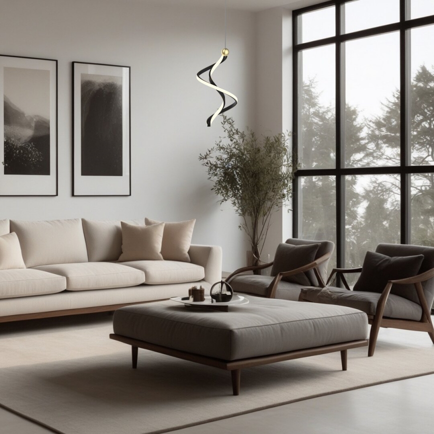 LED Csillár zsinóron COLIA LED/19W/230V fekete/arany