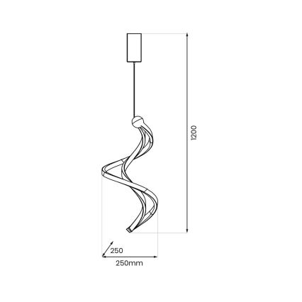 LED Csillár zsinóron COLIA LED/19W/230V fekete/arany