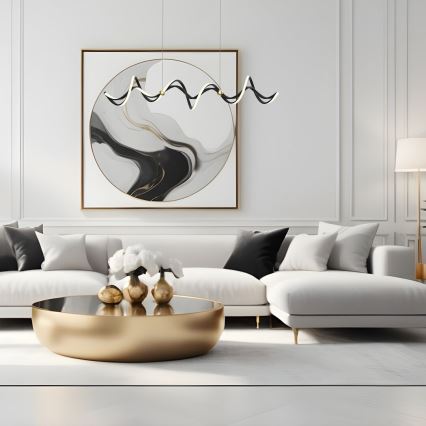 LED Csillár zsinóron COLIA LED/55W/230V fekete/arany