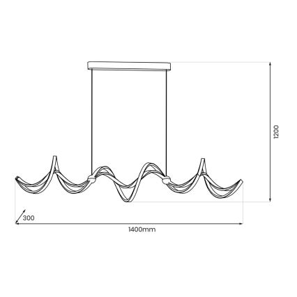LED Csillár zsinóron COLIA LED/55W/230V fekete/arany