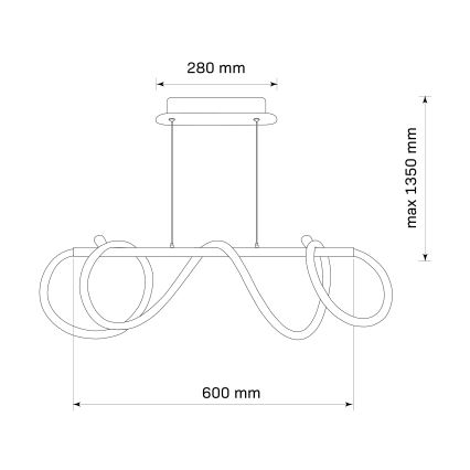 LED Csillár zsinóron EMMA LED/38W/230V arany