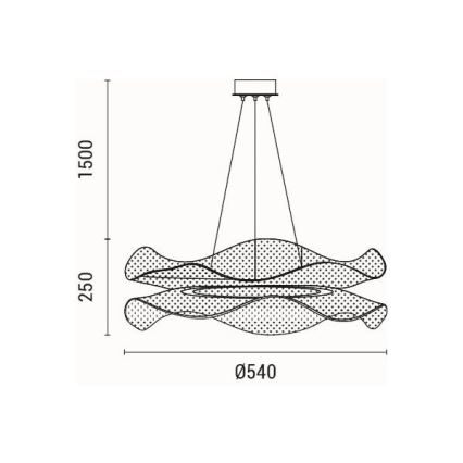 LED Csillár zsinóron FIRENZE LED/48W/230V 3000K átm. 54 cm
