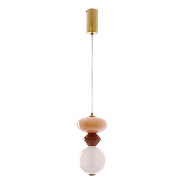LED csillár zsinóron FLORES LED/10W/230V arany/narancssárga/barna