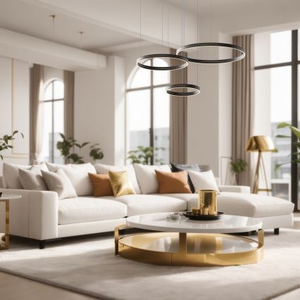 LED Csillár zsinóron GRAVITY LED/108W/230V fekete