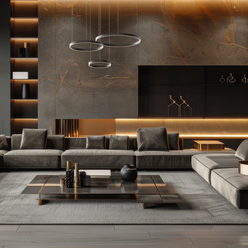 LED Csillár zsinóron GRAVITY LED/108W/230V fekete