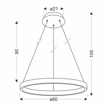 LED Csillár zsinóron HASHIM LED/34W/230V átm. 60 cm réz