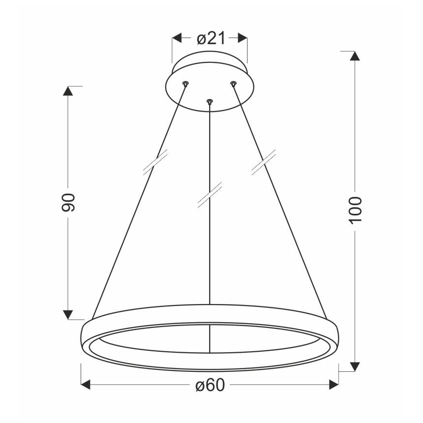 LED Csillár zsinóron HASHIM LED/34W/230V átm. 60 cm réz