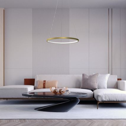 LED Csillár zsinóron HOOP LED/27W/230V átm. 50 cm 4000K arany