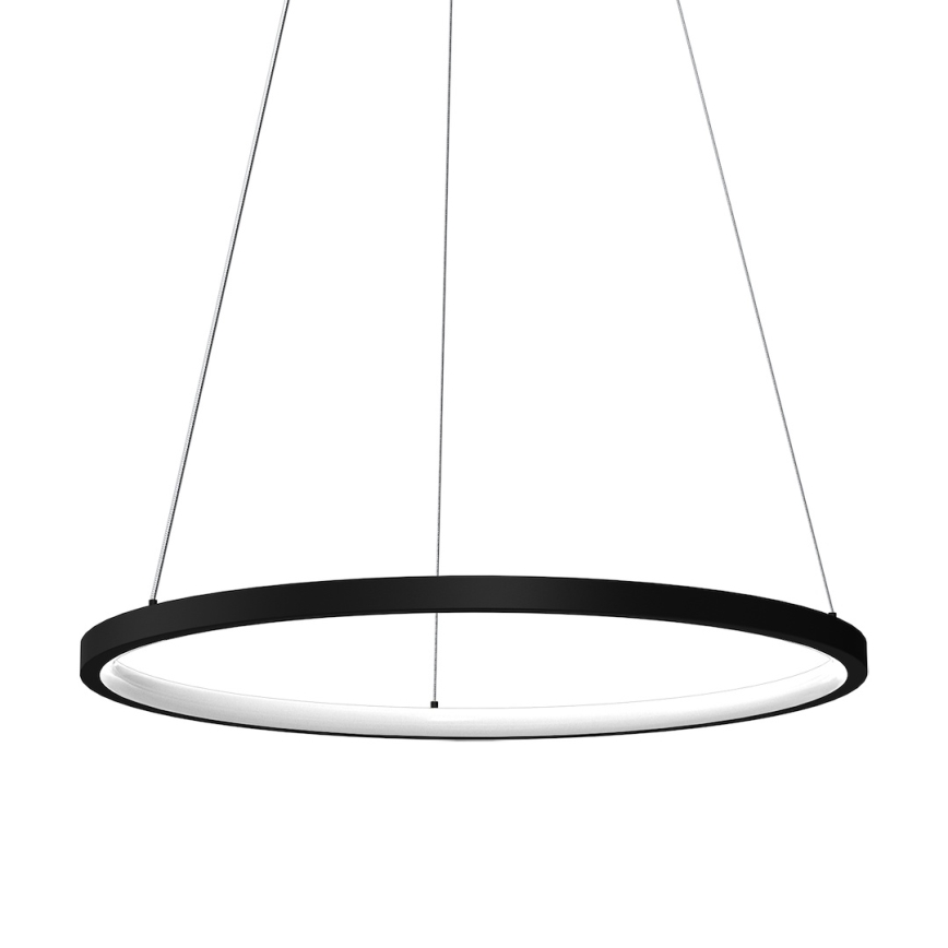 LED Csillár zsinóron HOOP LED/27W/230V átm. 50 cm 4000K fekete
