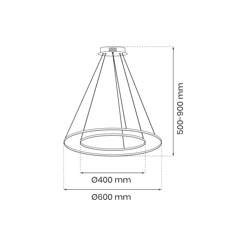 LED Csillár zsinóron HOOP LED/51W/230V átm. 60 cm 4000K arany