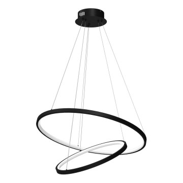 LED Csillár zsinóron HOOP LED/51W/230V átm. 60 cm 4000K fekete